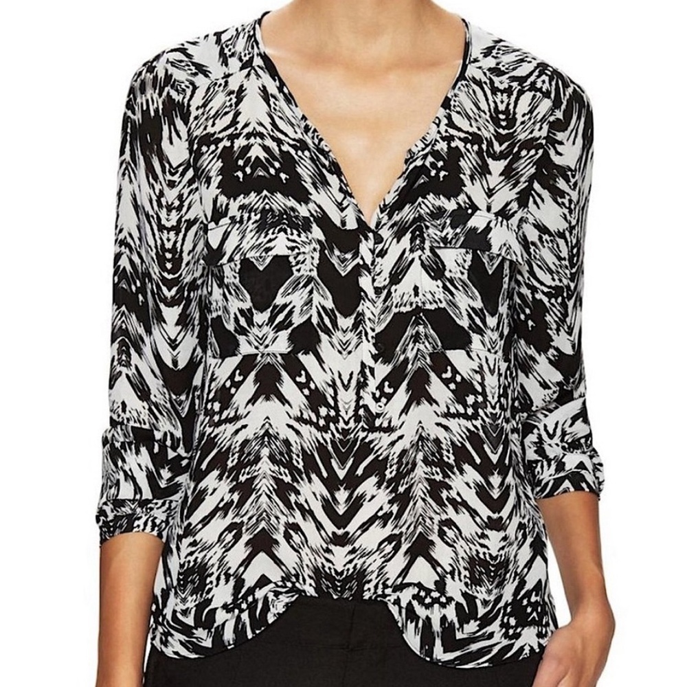 PARKER Black Marissa Blouse With Pockets #258